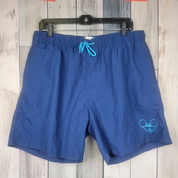 Vintage Y2K Disney Mickey Mouse Swim Trunks Blue Size XL - Picture 1 of 4